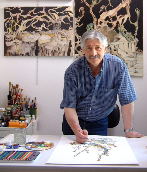 Marco Pascalis nel suo studio a San Gavino Monreale